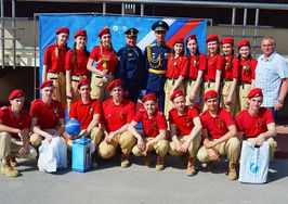 На параде-смотре юнармейских отрядов рязанские школьники прошли торжественным маршем